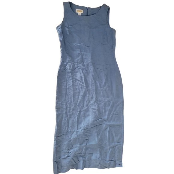 Talbots Light Blue Sheath Dress with Collared Jacket - Women's Size 4  - Back Sl - Picture 4 of 6